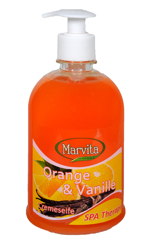   Creme Seife Spender Orange + Vanille bester-kauf.ch