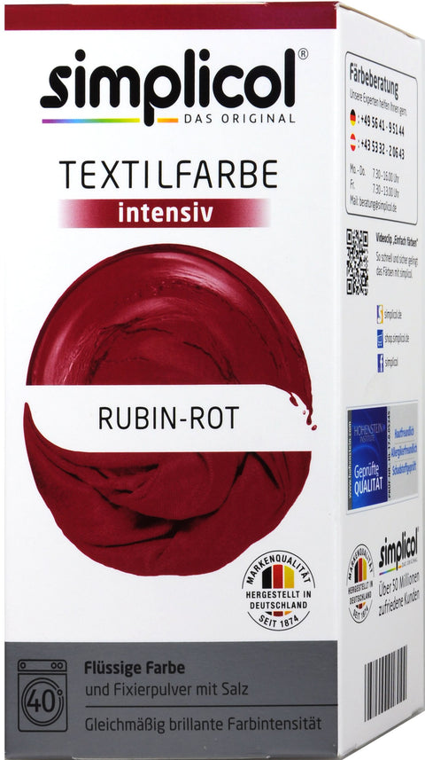   Simplicol Intensiv Textilfarbe Rubin-Rot bester-kauf.ch