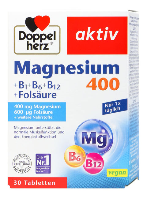   Doppelherz Magnesium 400 + B1 + B6 + Folsäure bester-kauf.ch