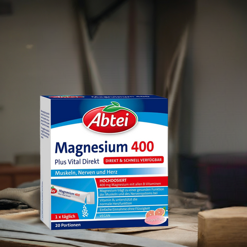 Abtei Magnesium 400 Plus Vital direkt körperlicher anstrengung