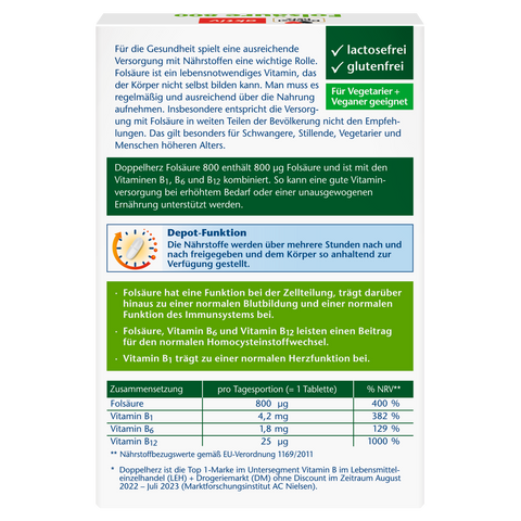 bester-kauf.ch Folsäure 800 Depot Tabletten Doppelherz   Nahrungsergänzung