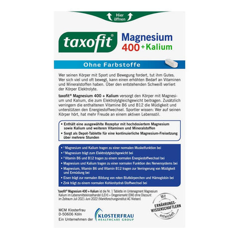 bester-kauf.ch Taxofit Magnesium 400 Kalium Taxofit   Nahrungsergänzung