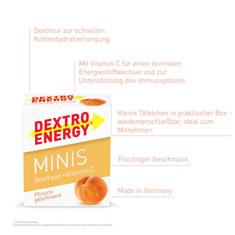 bester-kauf.ch Dextro Energy Minis Pfirsich Dextro   Bonbons & Traubenzucker