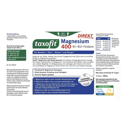 bester-kauf.ch Taxofit Magnesium 400 Taxofit   Nahrungsergänzung